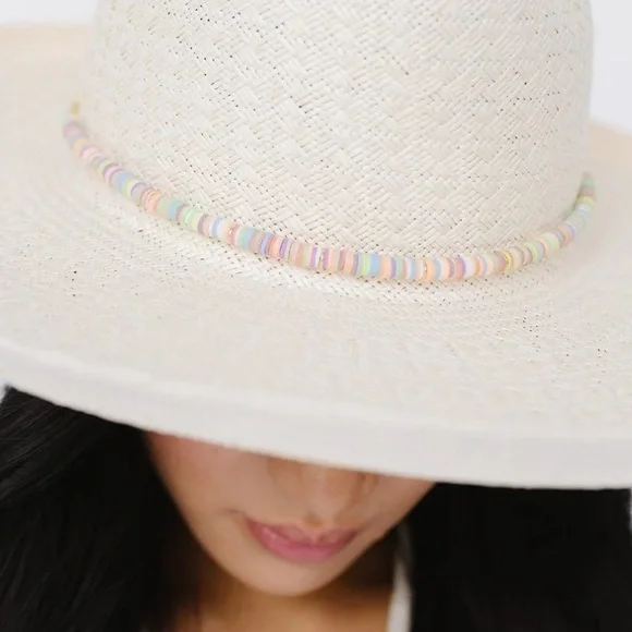 NWT Gigi Pip River Wide Brim Palm Straw Hat - Picture 7 of 9